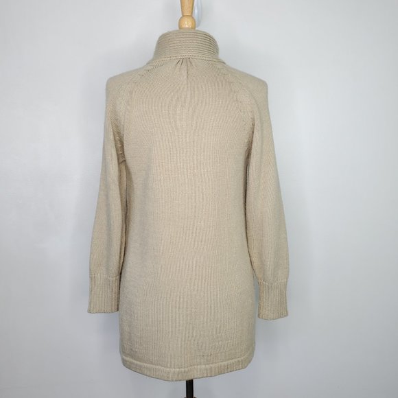 Designer Threads Tan Oatmeal 100% Alpaca Hand Made In Peru Button Up Cardigan, M - Picture 6 of 11
